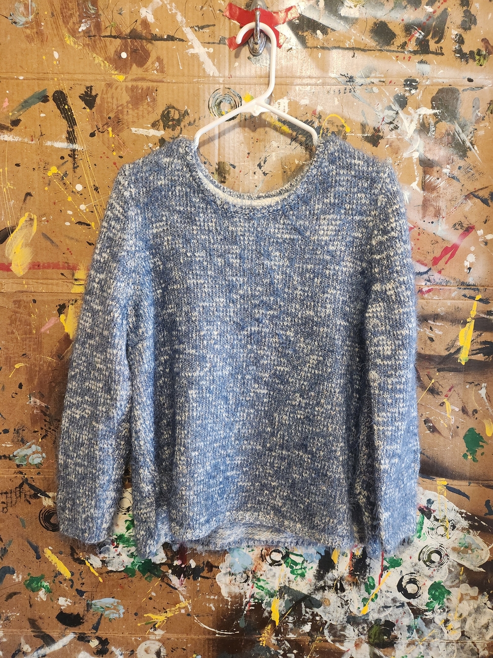 Style & Co. Blue Marled Crew Neck Sweater